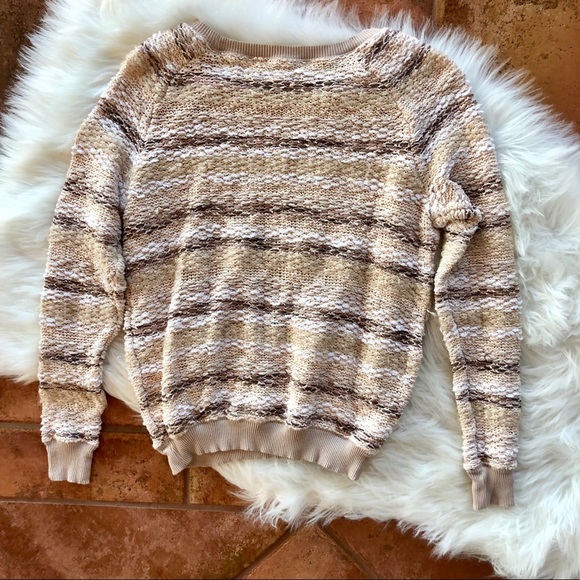 American Eagle Shimmery Pink Striped Sweater - Picture 5 of 5